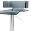 Tabouret de chambre pivotant 360 avec siège en plastique gris et base de revêtement polyvalente réglable