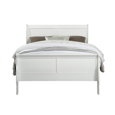 Magnifique lit simple blanc - Fabriqué en pin massif pour une grande chambre à coucher distincte
