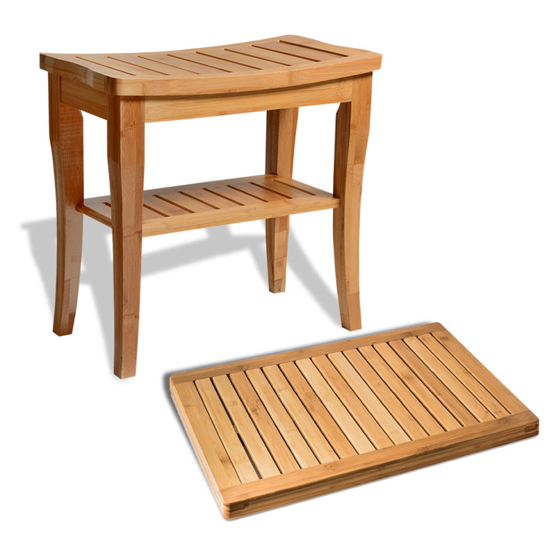 Banc de douche en bambou de 19 po Demetrius