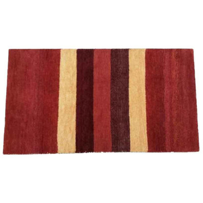 Noail Striped Area Rug in Red