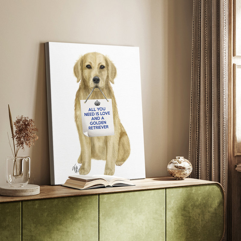 Love and Golden Retriever - galerie sur mesure Cavas, H 18 po x l 12 po