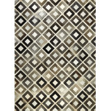 Hollywood Cowhide Geometric Area Rug in Gray/Black