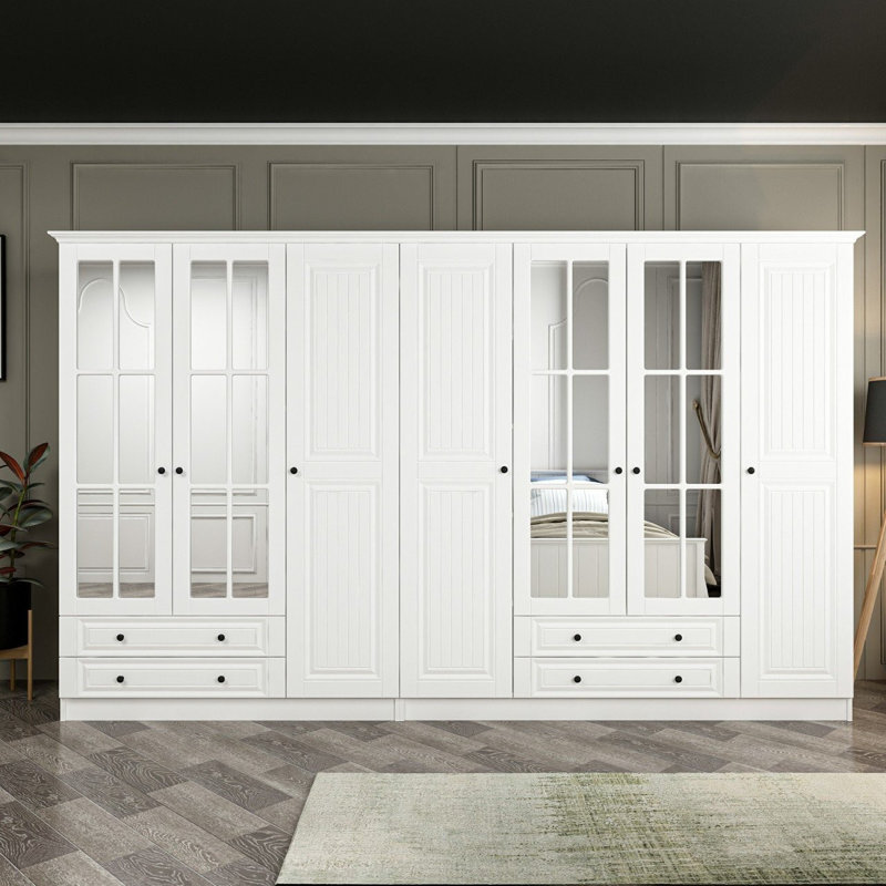 Elina Manufactured Wood Wardrobe, 255cm H x 315cm W x 52cm D