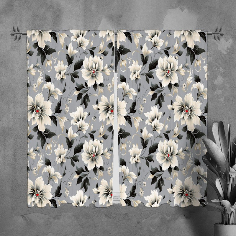 Rideaux à motif floral - 6099, L 20 po x L 82 po