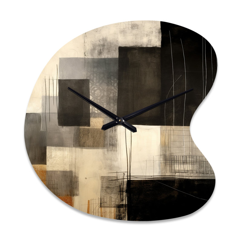 Horloge murale noire de style Mid-Century Fusion II - Mid-Century, Grand