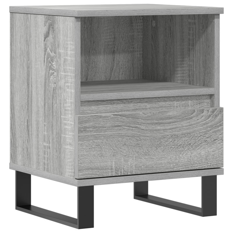 Molla 40cm W Manufactured Wood Bedside Table, Individual, Grey Sonoma
