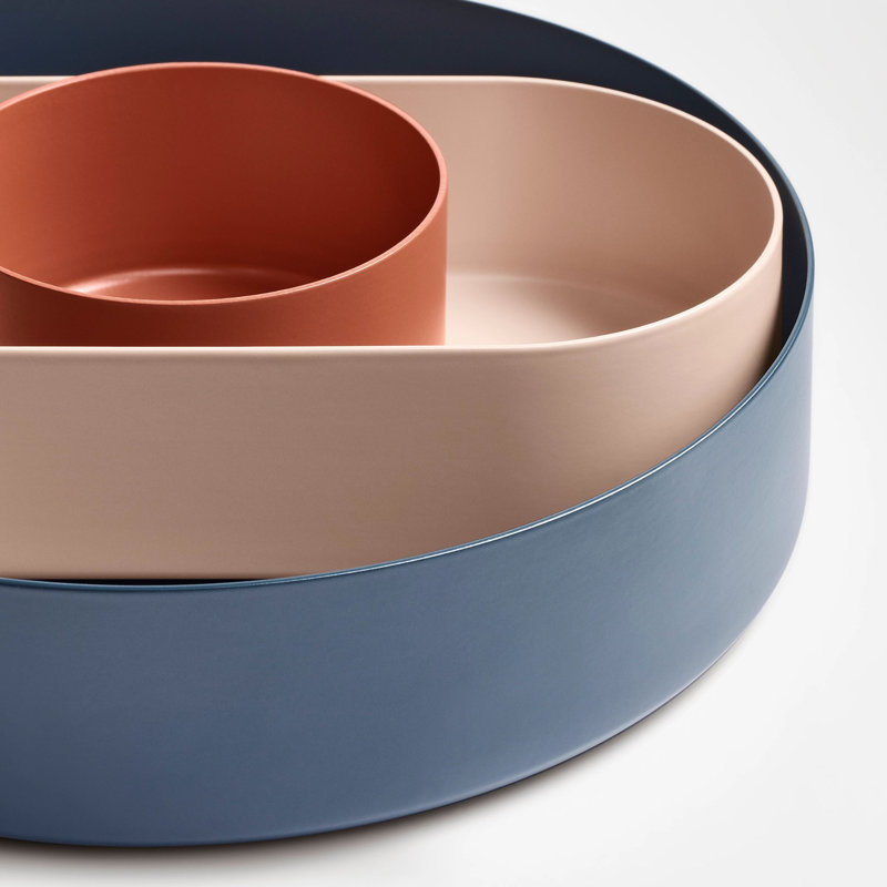 Ends Desk Organizer Set, Blue/Brown/Cream