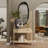 Wood Handmade 2 Drawer Living Room Beige Console Table With Black Handles