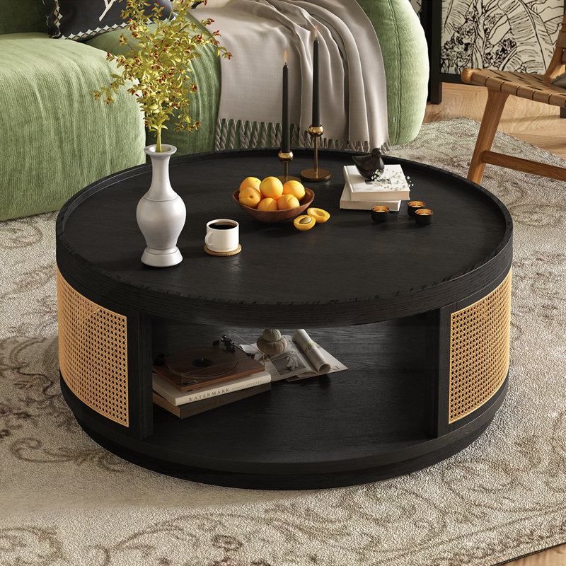 Table basse 36,8 po Mid-Century, Noir