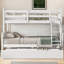 Lit simple superposé au dessus d'un lit double avec échelle, lit gigogne simple, barrière de sécurité-33649090