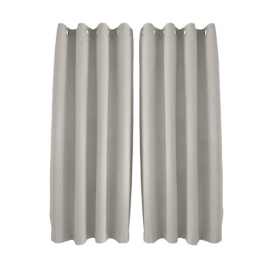 Linen Blend Blackout Curtain Panel Pair