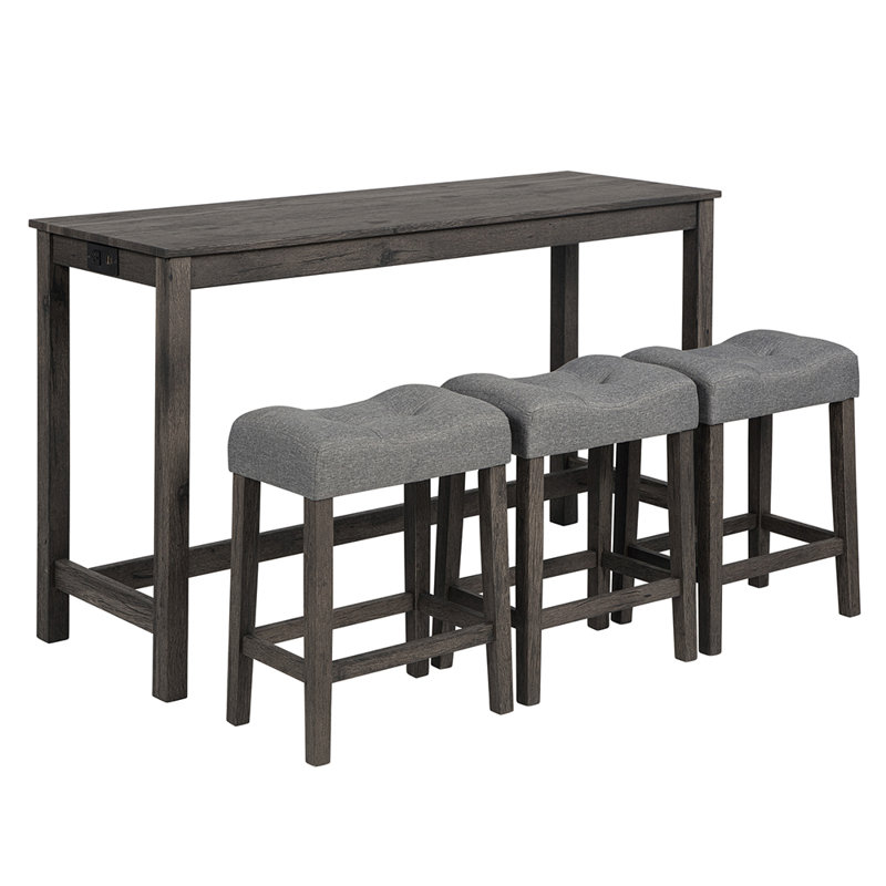 Bar Table Set, Dark Gray