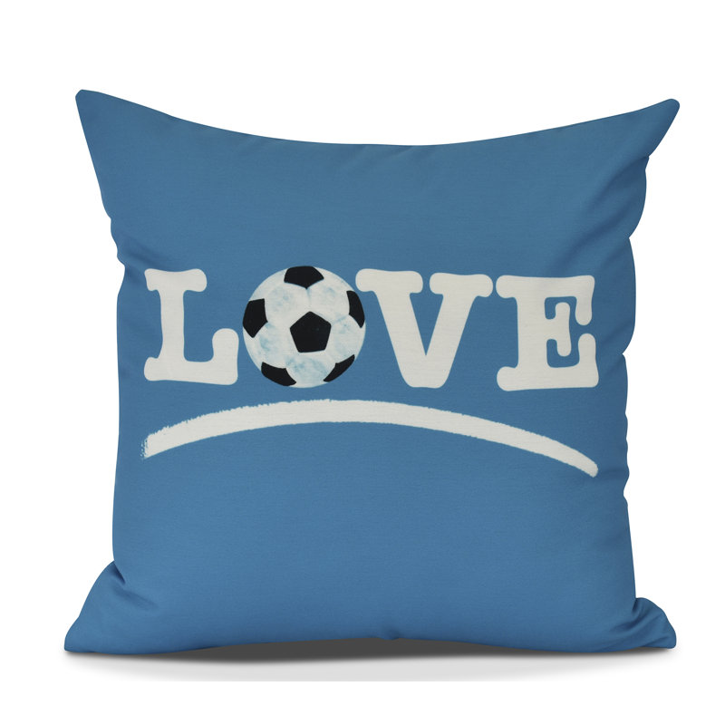 Goals, Gourds, And Gatherings Reversible Throw Pillow, 20" H x 20" W, Teal