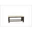 Table basse moderne et contemporaine avec plateau en faux marbre, pieds en noyer antique et tablette de rangement ouverte pour le salon-133526229