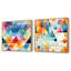 Dagall - Ensemble de 2 collages de formes carrées abstraites-101857901-101857902
