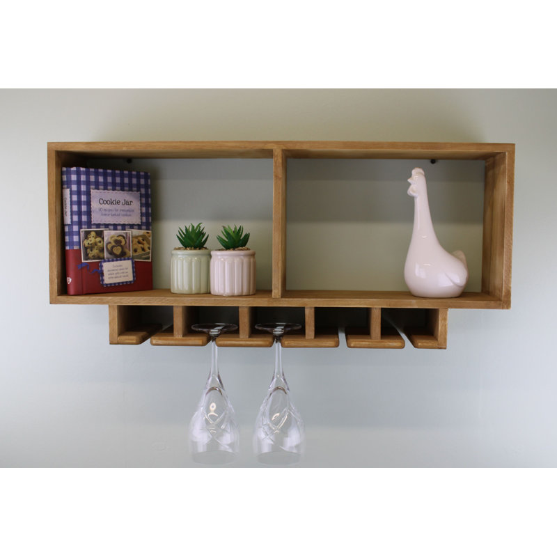Ruth Wall Mounted Wine Glass Rack in Brown
