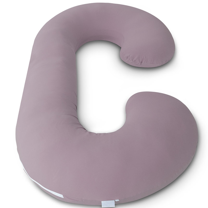  Coussins de grossesse pour dormir, coussin de maternité avec housse en coton rafraîchissant, forme de C pour femmes enceintes (jersey mauve)