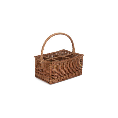 Wicker 6 Bottle Drinks Carrier Basket