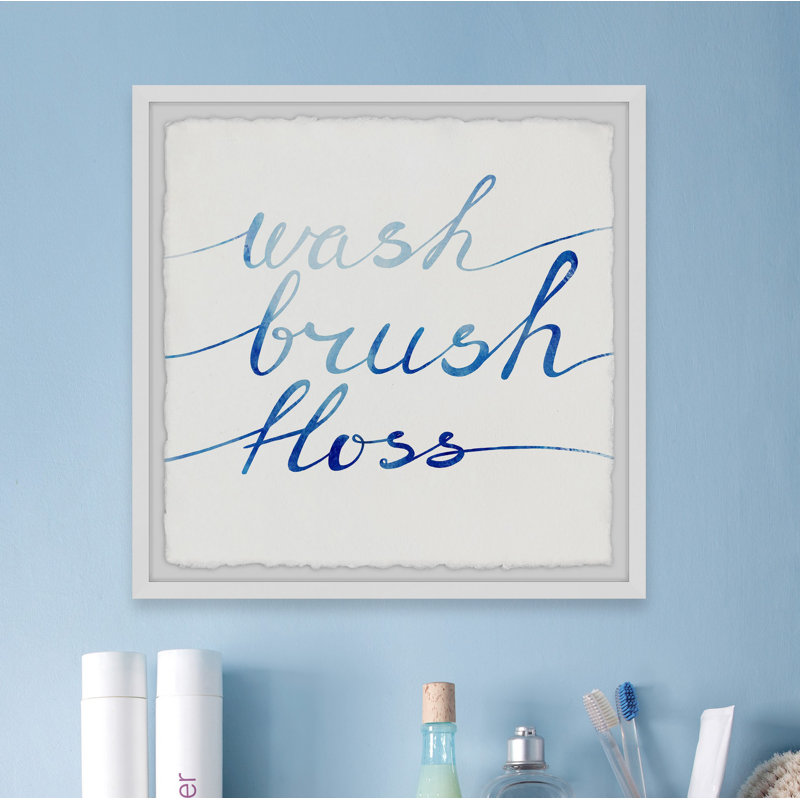 Brush and Floss 1 Piece Single Picture Frame Wall Art, 61cm H x 61cm W x 3.81cm D