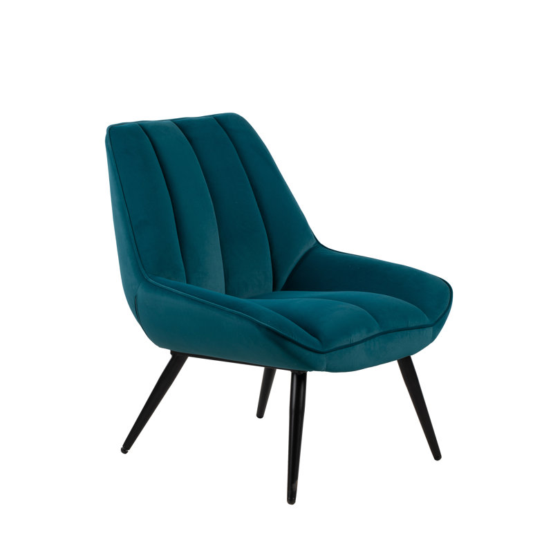 Chaise d'appoint en métal et tissu Vyte, Polyester vert