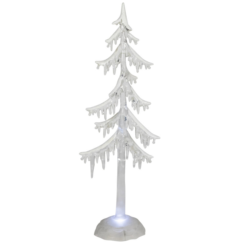 LED Lighted Acrylic Icicle Tree Christmas Decoration, 2.5" H x 0.25" W x 4.5" D