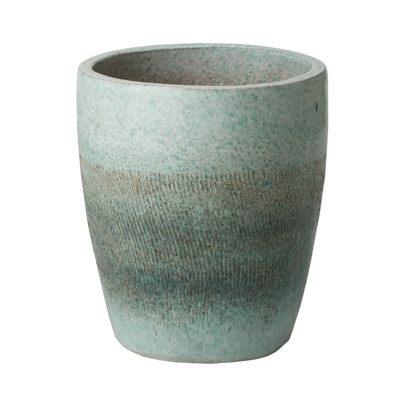 Handmade Ceramic Planter, 15.5"H x 14" W x 14" D