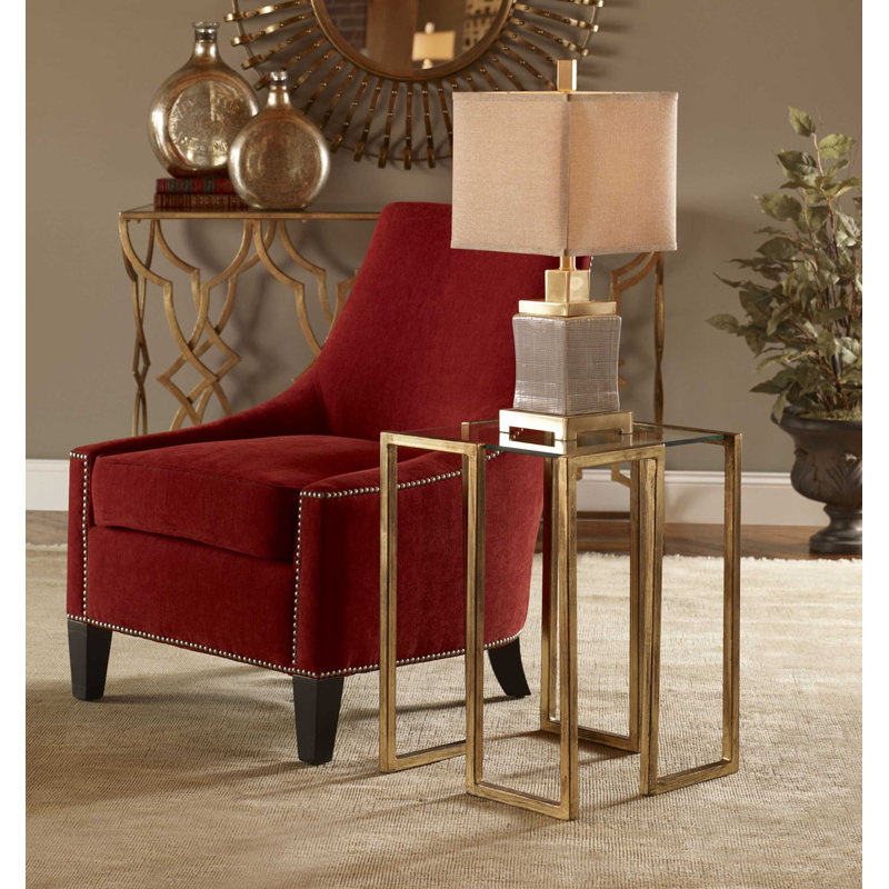 Elsa Glass Top End Table