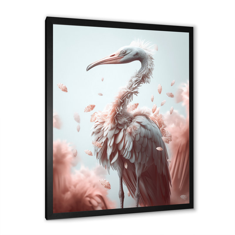 «Pink Flamino» photographie V, reproduction d'art sur toile, Cadre photo noir, H 20 po x l 12 po x P 1 po