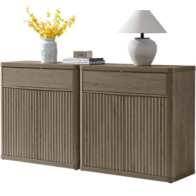 Cesiro 34.6" Wide Storage Sideboard with Drawer and Height-Adjustable Cabinet