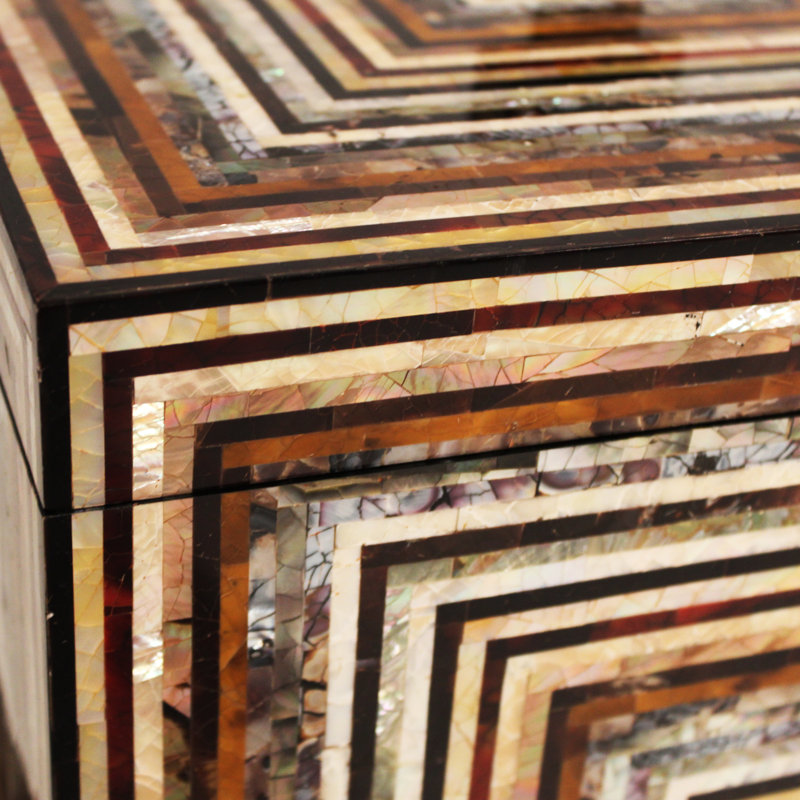 Pinstripe Wood Decorative Box
