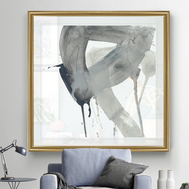 Swath I - Wrapped Canvas Print, Gold Framed, 30.5" H x 30.5" W x 1.5" D