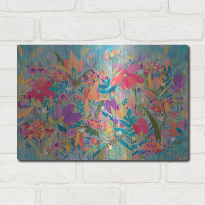  «Wild Flowers» par Sue Davis, art mural en métal, 16 po x 12 po, H 12 po x l 16 po