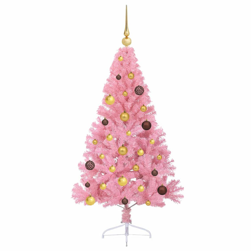 150cm H Lighted Artificial Christmas Tree, Pink