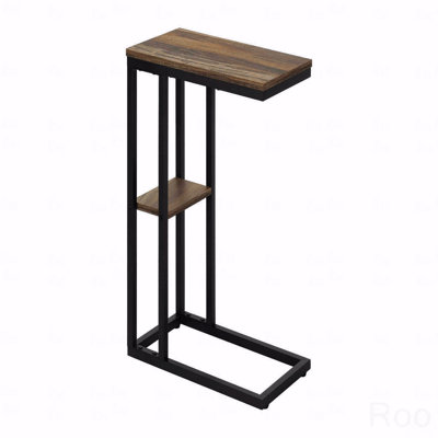 Accent Table, C-Shaped, End, Side, Snack, Laminate, Metal, Contemporary, Modern