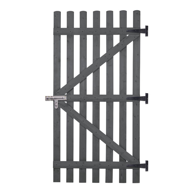 Caskey Garden Wood Fence Gate with Latch, 180cm H x 90cm W x 1.5cm D