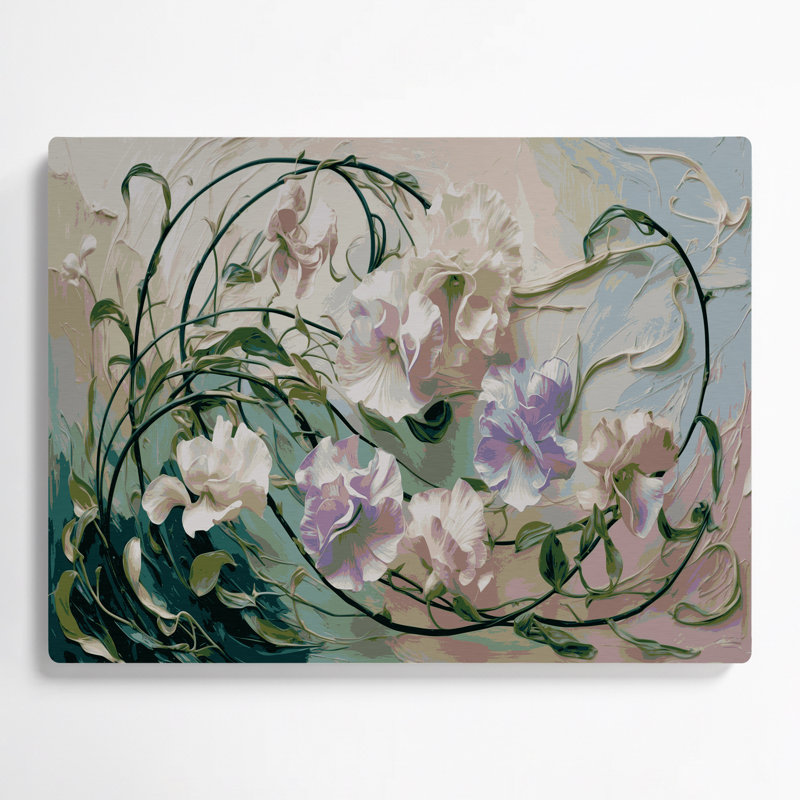 Art mural en métal Botanical Sweet Pea, H 11 po x l 14 po
