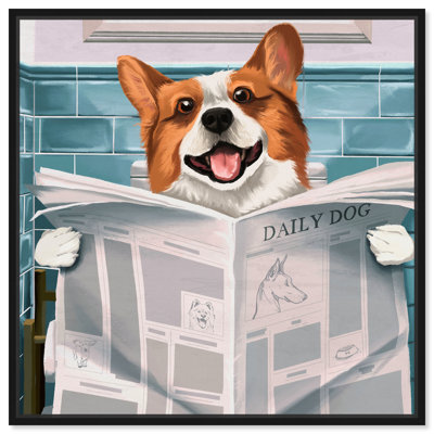 " Animals Occupied Bathroom Corgi Dogs And Puppies "