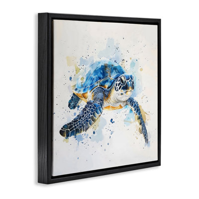 «Blue Sea Turtle with Splatter Floater», art mural par LSR Creative Studio