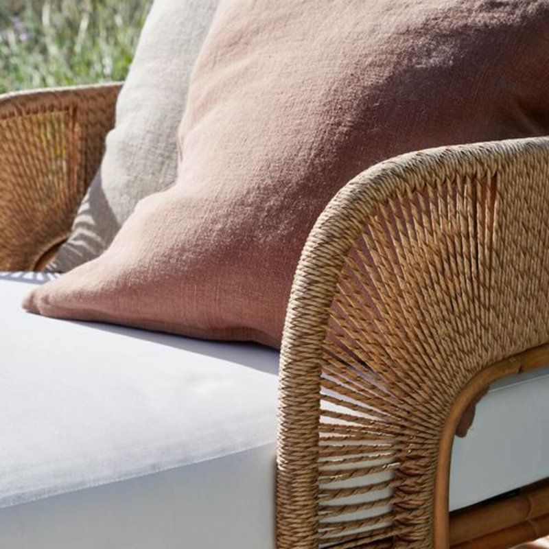 Glen Ellen Outdoor Chaise Lounge, White, Natural