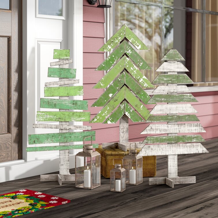 Laurel Foundry Modern Farmhouse Recycled Wooden Tree 3 Piece