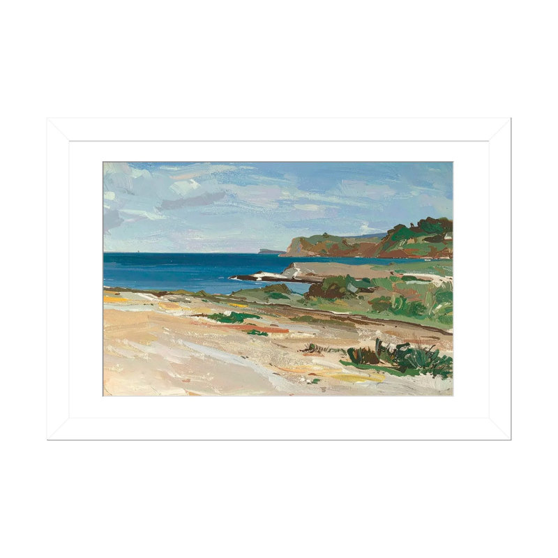 Le long de la côte I - reproduction d'art murale - papier d'art encadré, 24 po x 32 po, Papier encadré, Blanc