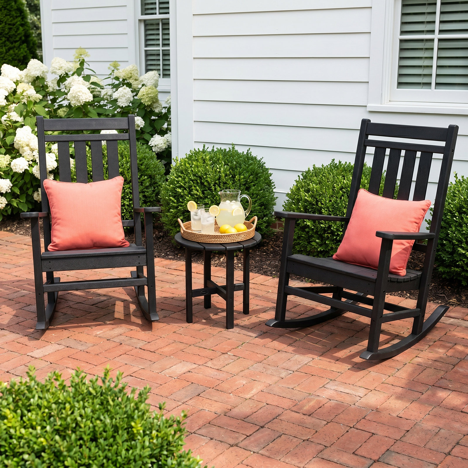 POLYWOOD® Rocker 2-Person Patio Seating Group, Mahogany