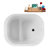 40" Streamline Soaking Glossy White Acrylic Freestanding Bathtub, Bamboo Tray, Drain-103682449
