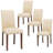 Upholstered Dining Chairs Set Of 4, Nail Head Trim Design, Solid Wood Legs And Padded Seat, Comfortable Fabric For Kitchen, Dining Room, Living Room(beige)-322295273-329003766