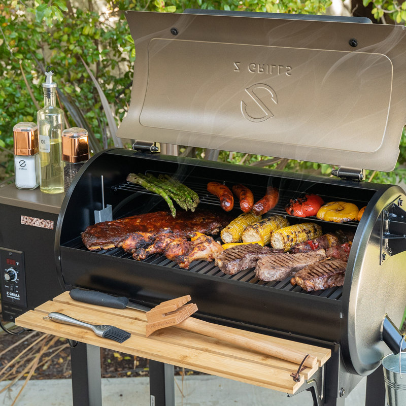 Fumoir à granules de bois Z GRILLS avec tablette frontale pour barbecue extérieur de 553 po²