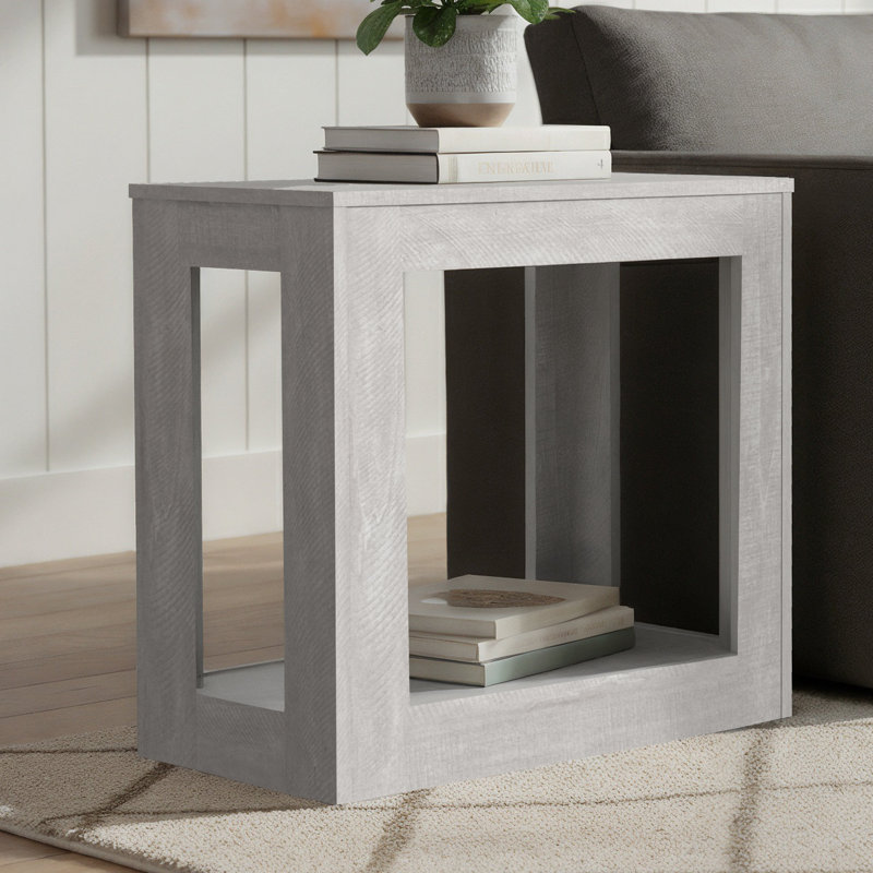 Allysyn Contemporary 23.6" Square End Table, Gray