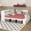 Full Size Daybed With Storage Cabinets And Shoe Cabinet, Wood Corner Bed With USB Ports-2059474462