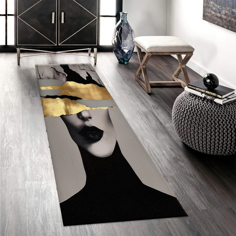 Tapis non tissé à motif floral avec motif de fleurs rouges et blanches pour une utilisation intérieure dans le salon ou la chambre à coucher