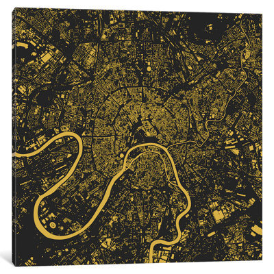 « moscow », impression sur toile tendue en jaune