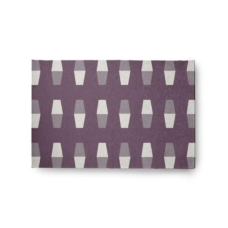 Tapis intérieur / extérieur mauve plat Flatweave, Rectangle 2 pi x 3 pi